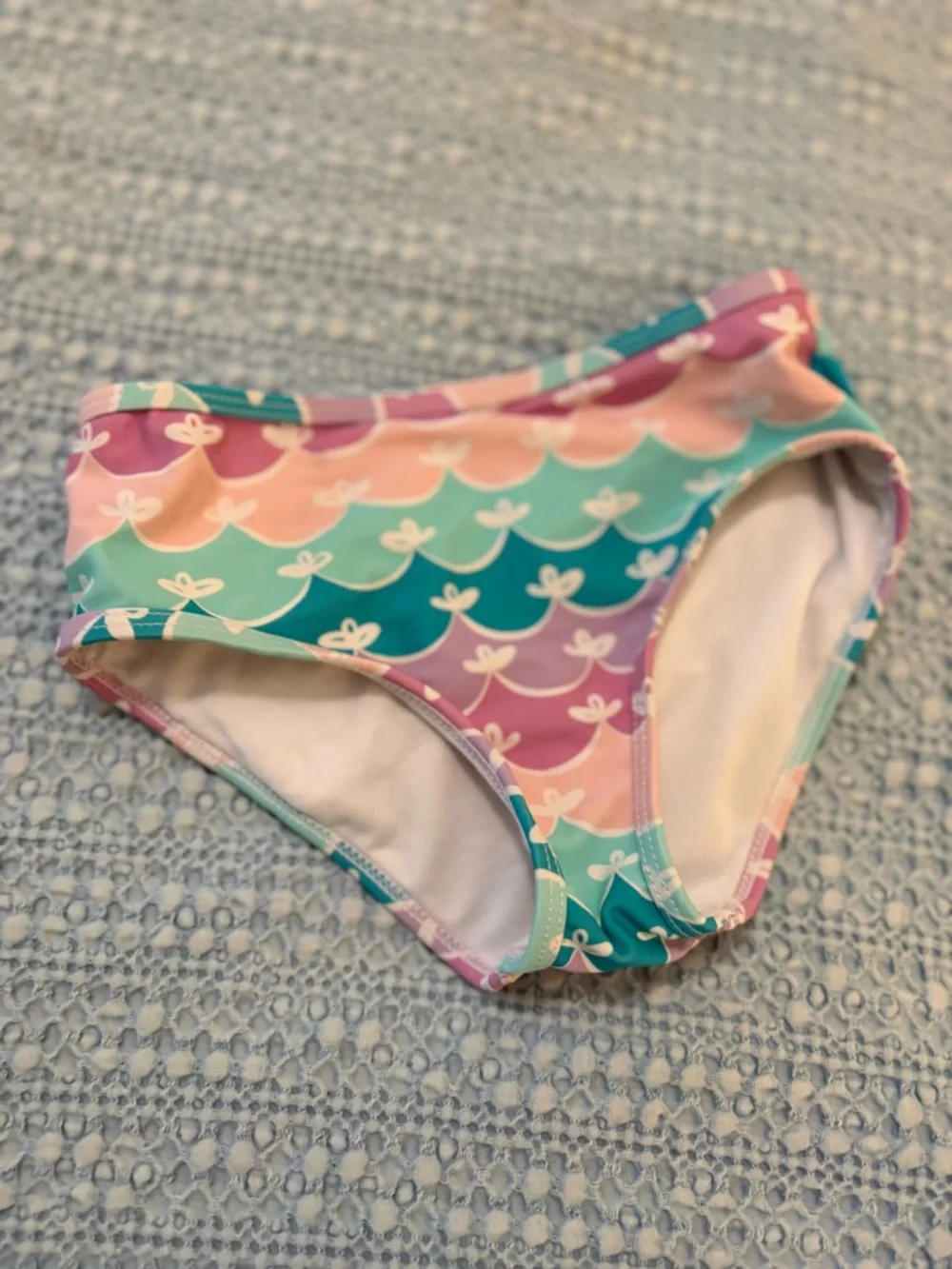 Ruffle Butts Teal Tankini w/ Pastel Scallop Briefs Mermaid Flounce 2 piece sz 5T